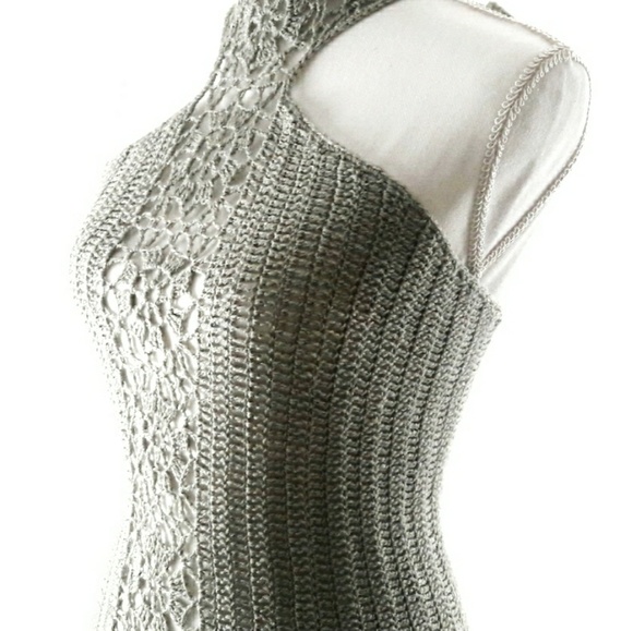 💲  SOLD    Crop, Halter, Boho, Crochet - Picture 2 of 7